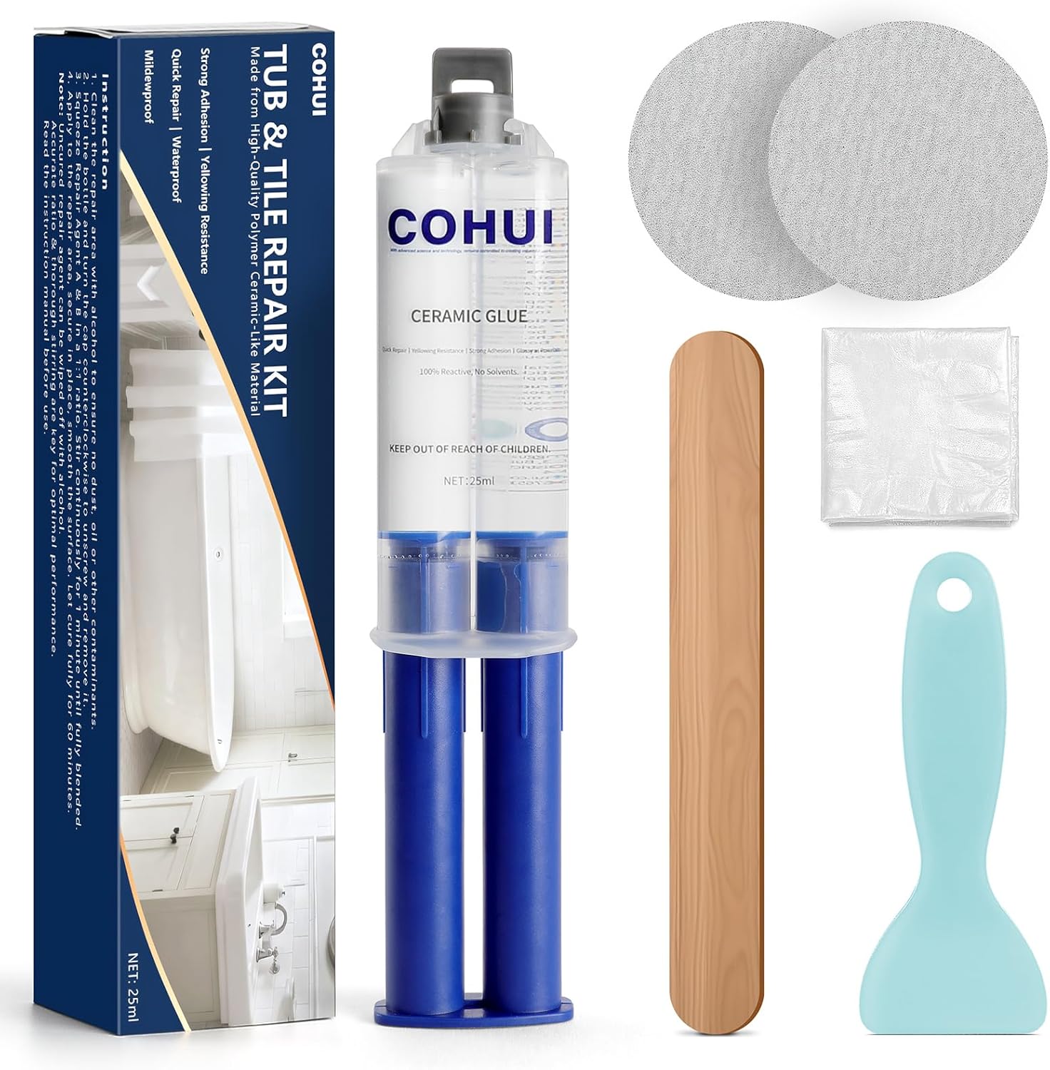 Porcelain Repair Kit White-High-Gloss